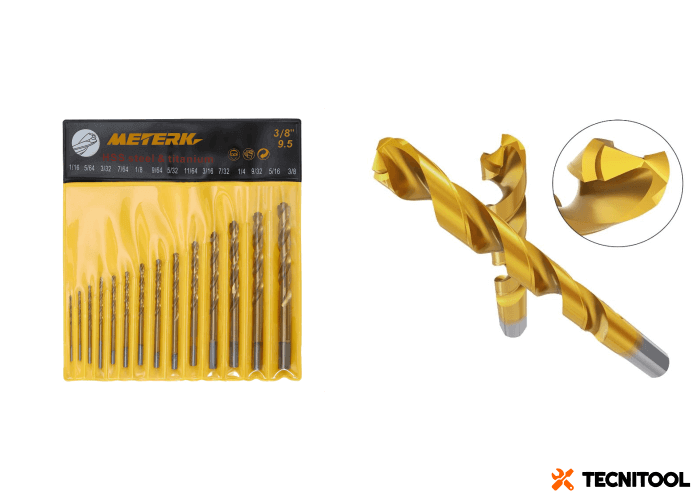 HSS, punta de metal duro, titanio, doble pulido Broca espiral para metal
